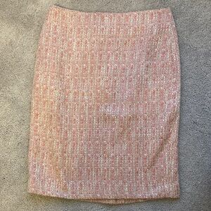 Talbots Coral Tweed Pencil Skirt